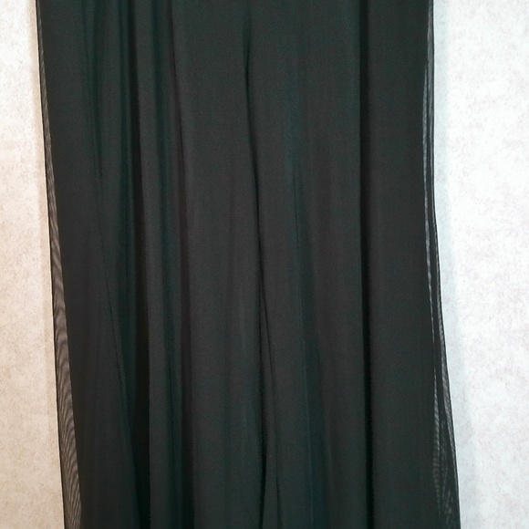 LKNW Nina Leonard Nylon Mesh Black Party Pants, Wide Leg w/Lining Sz M - Picture 3 of 9